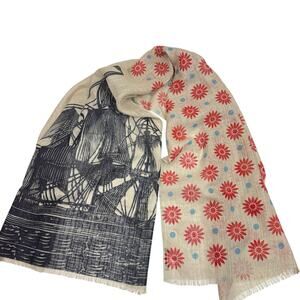 Thomas Paul Linen Table Runner Nautical Ship Sailing 29" x 78"